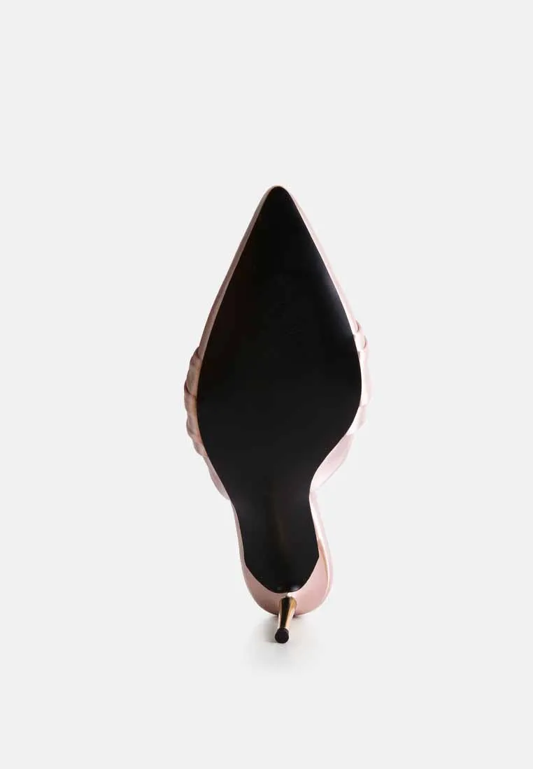 Queenie Satin Stiletto Mule Sandals By Ruw