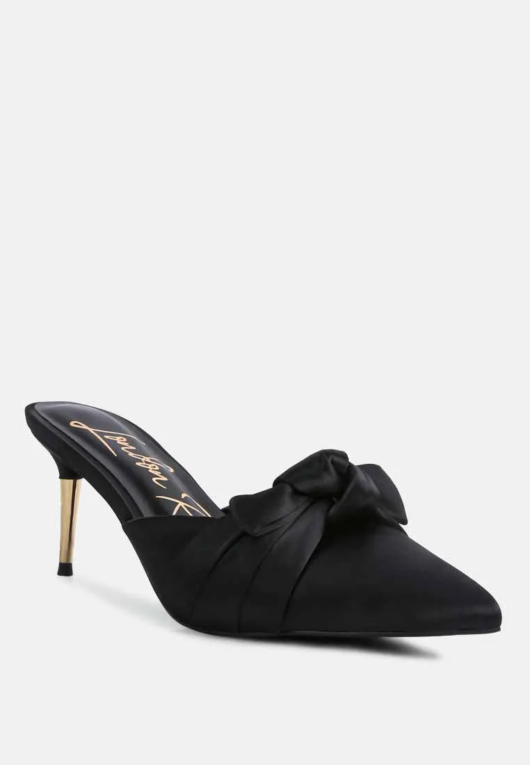 Queenie Satin Stiletto Mule Sandals By Ruw