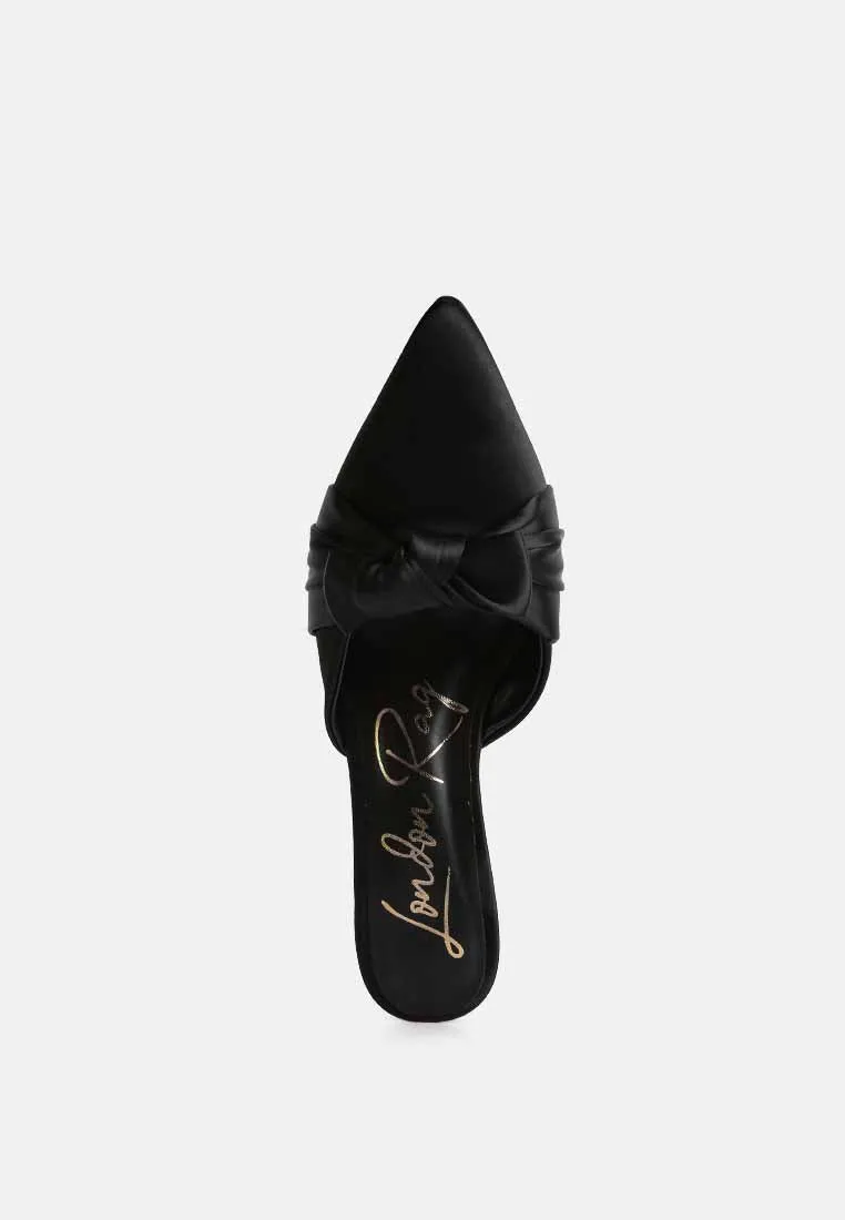 Queenie Satin Stiletto Mule Sandals By Ruw