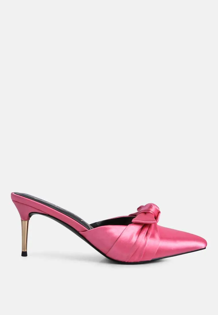 Queenie Satin Stiletto Mule Sandals By Ruw