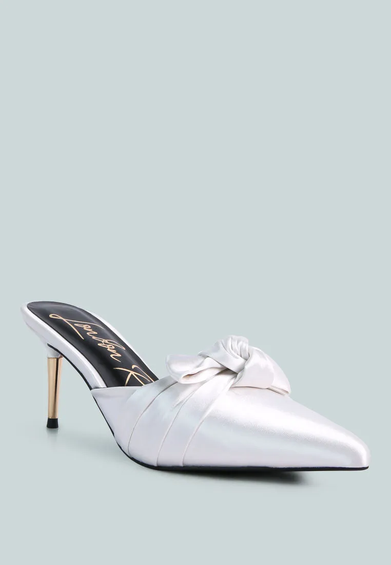 Queenie Satin Stiletto Mule Sandals By Ruw