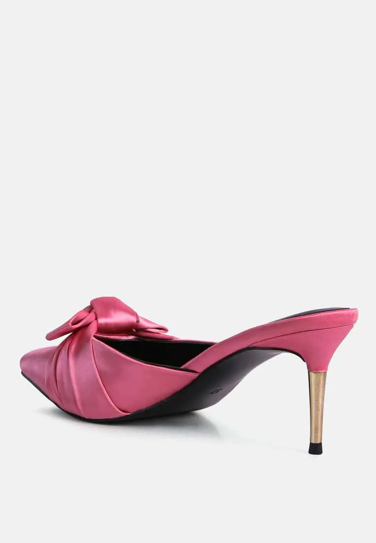 Queenie Satin Stiletto Mule Sandals By Ruw