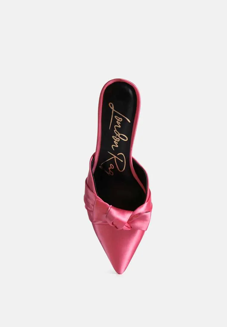 Queenie Satin Stiletto Mule Sandals By Ruw