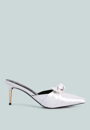 Queenie Satin Stiletto Mule Sandals By Ruw