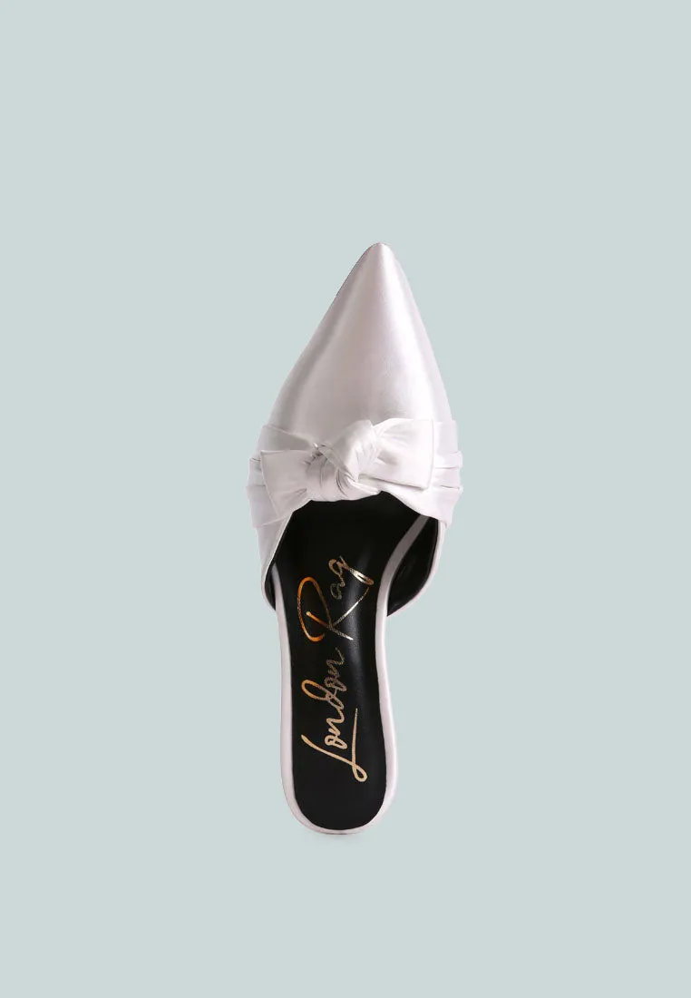Queenie Satin Stiletto Mule Sandals By Ruw