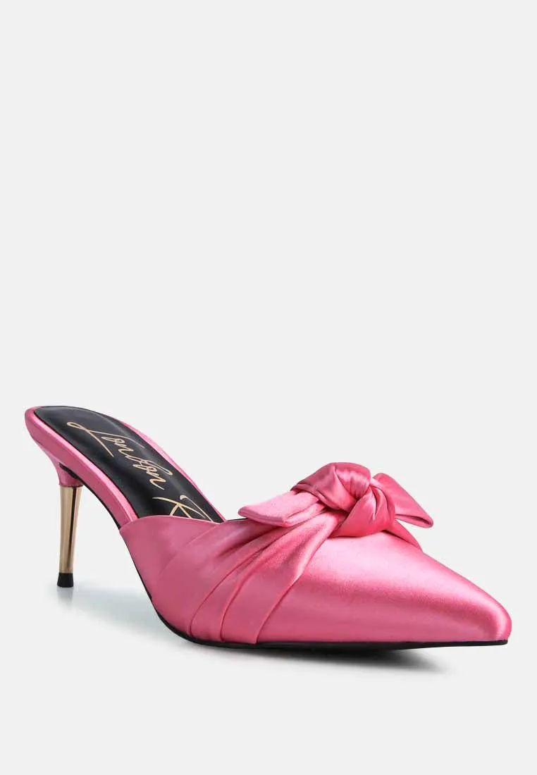 Queenie Satin Stiletto Mule Sandals By Ruw