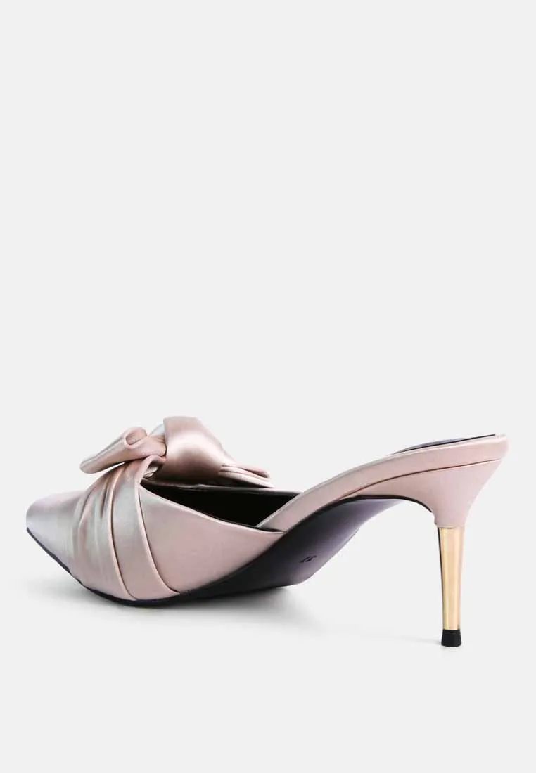 Queenie Satin Stiletto Mule Sandals By Ruw