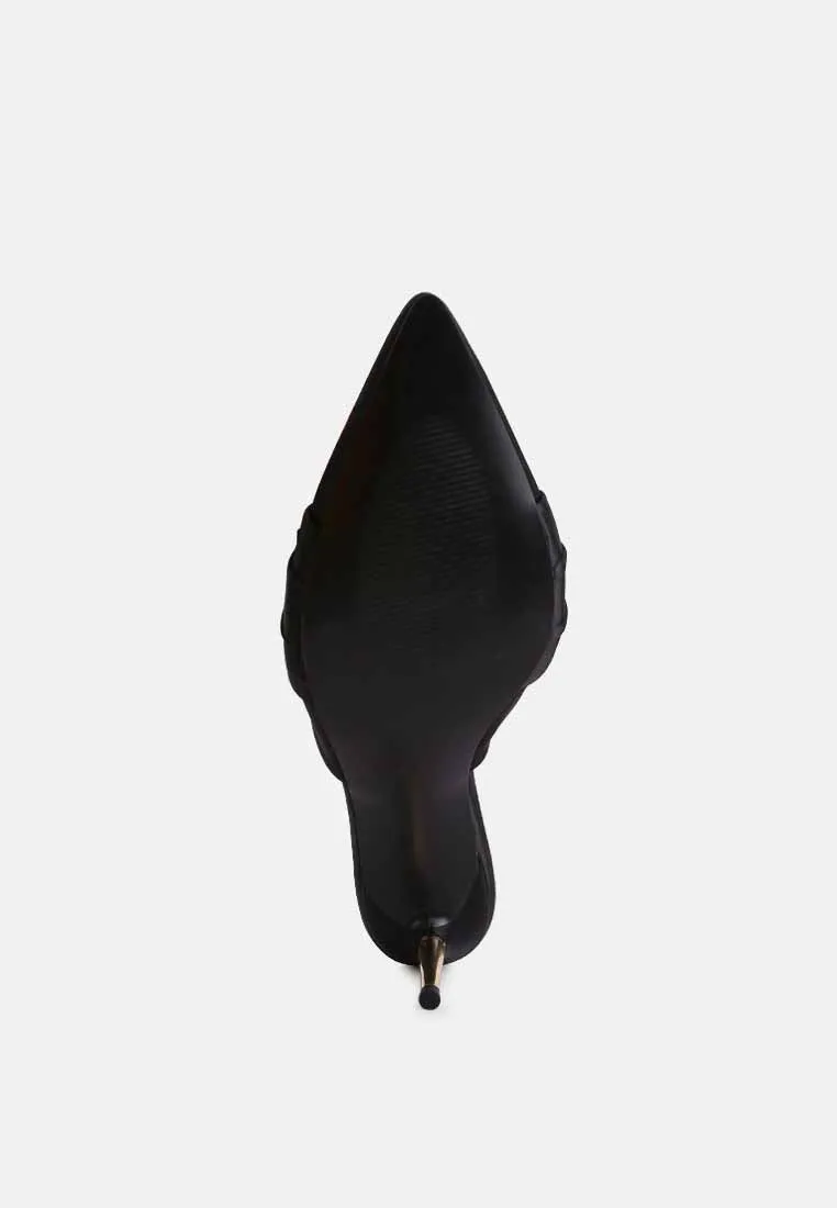 Queenie Satin Stiletto Mule Sandals By Ruw
