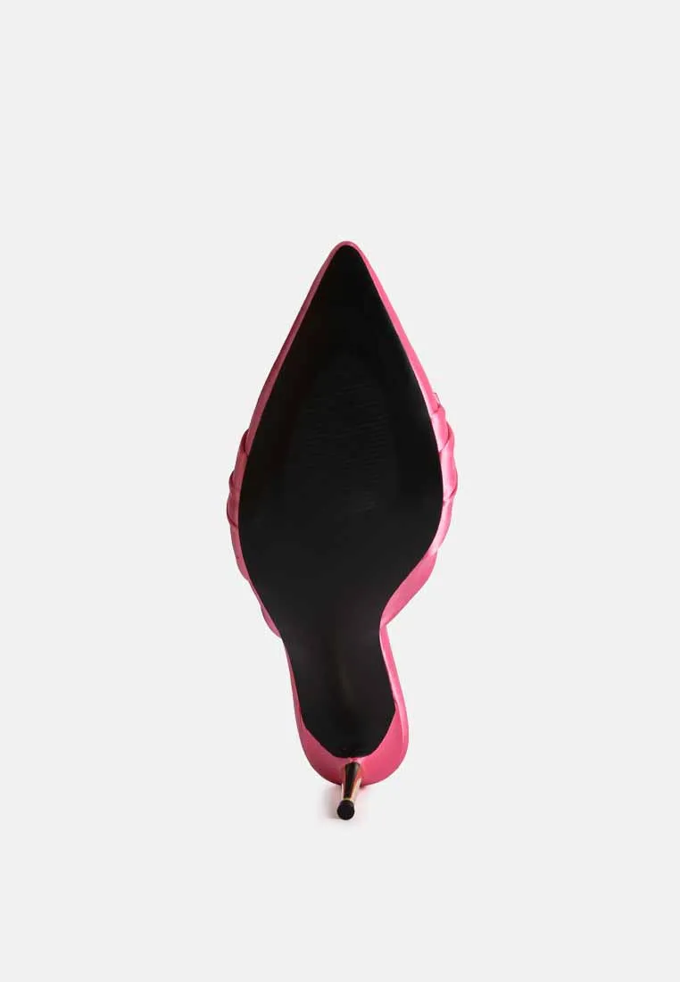 Queenie Satin Stiletto Mule Sandals By Ruw