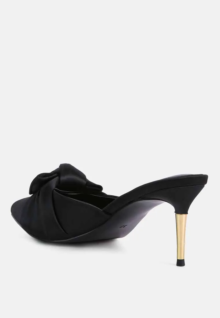 Queenie Satin Stiletto Mule Sandals By Ruw