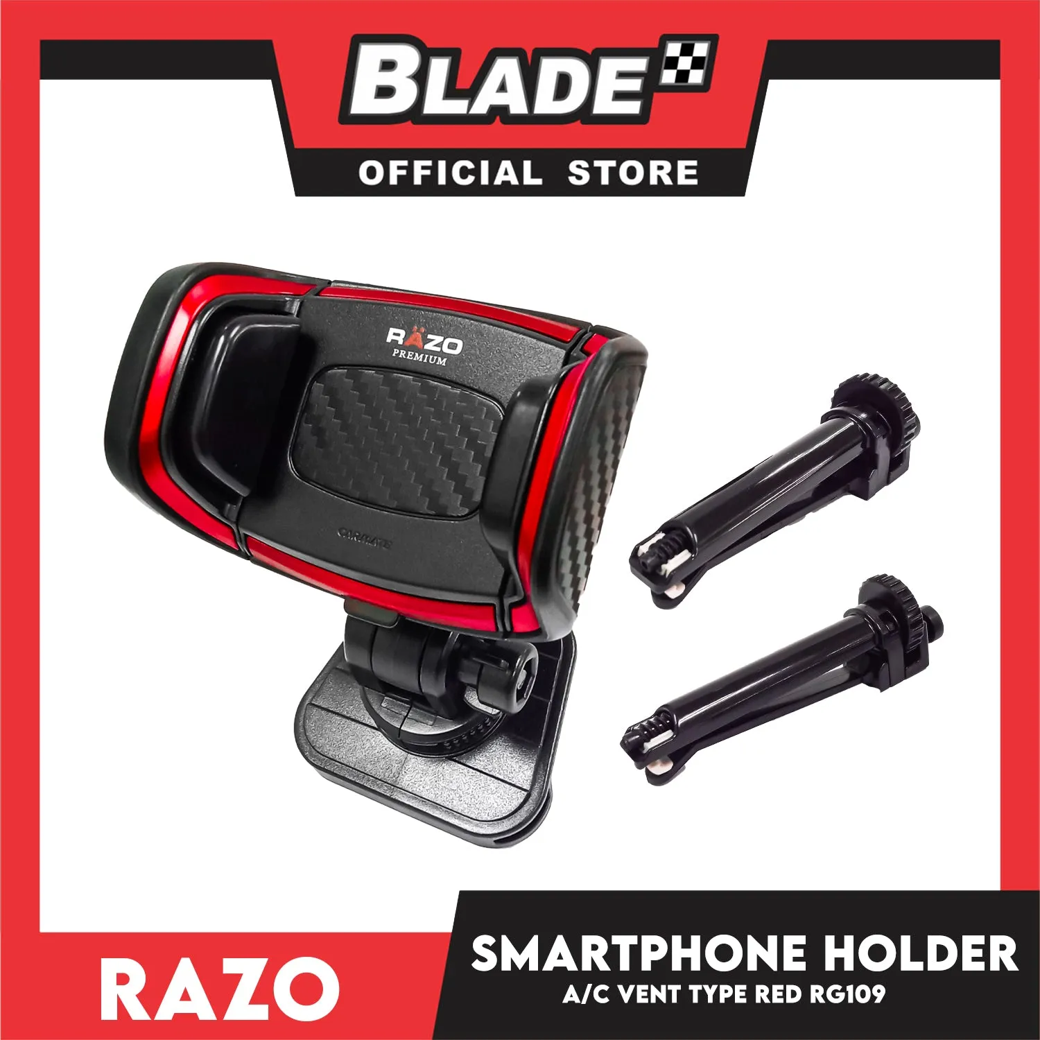 Razo Smartphone Holder A/C Vent Type Red RG109