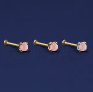 Rose Quartz Flatback Piercing