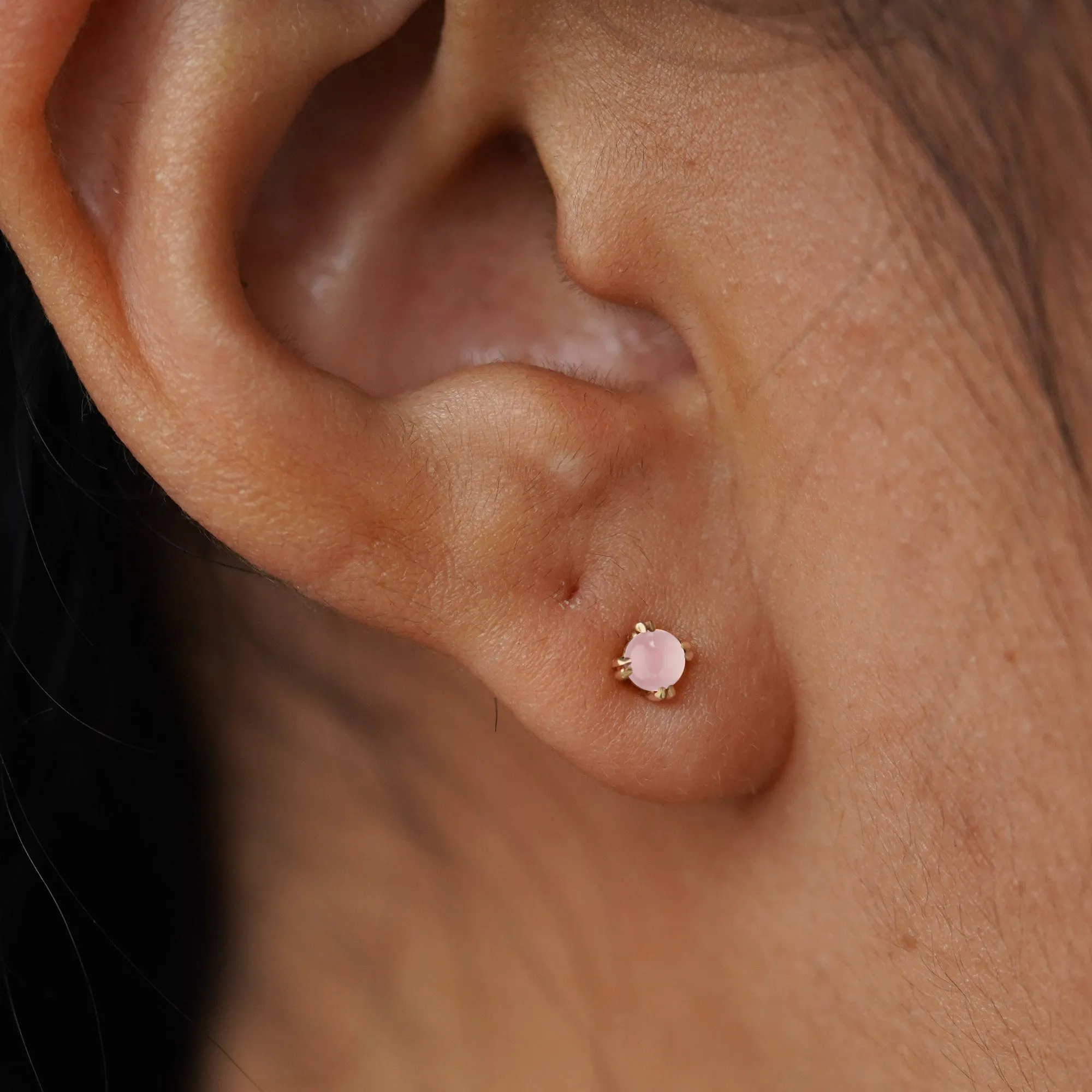 Rose Quartz Flatback Piercing