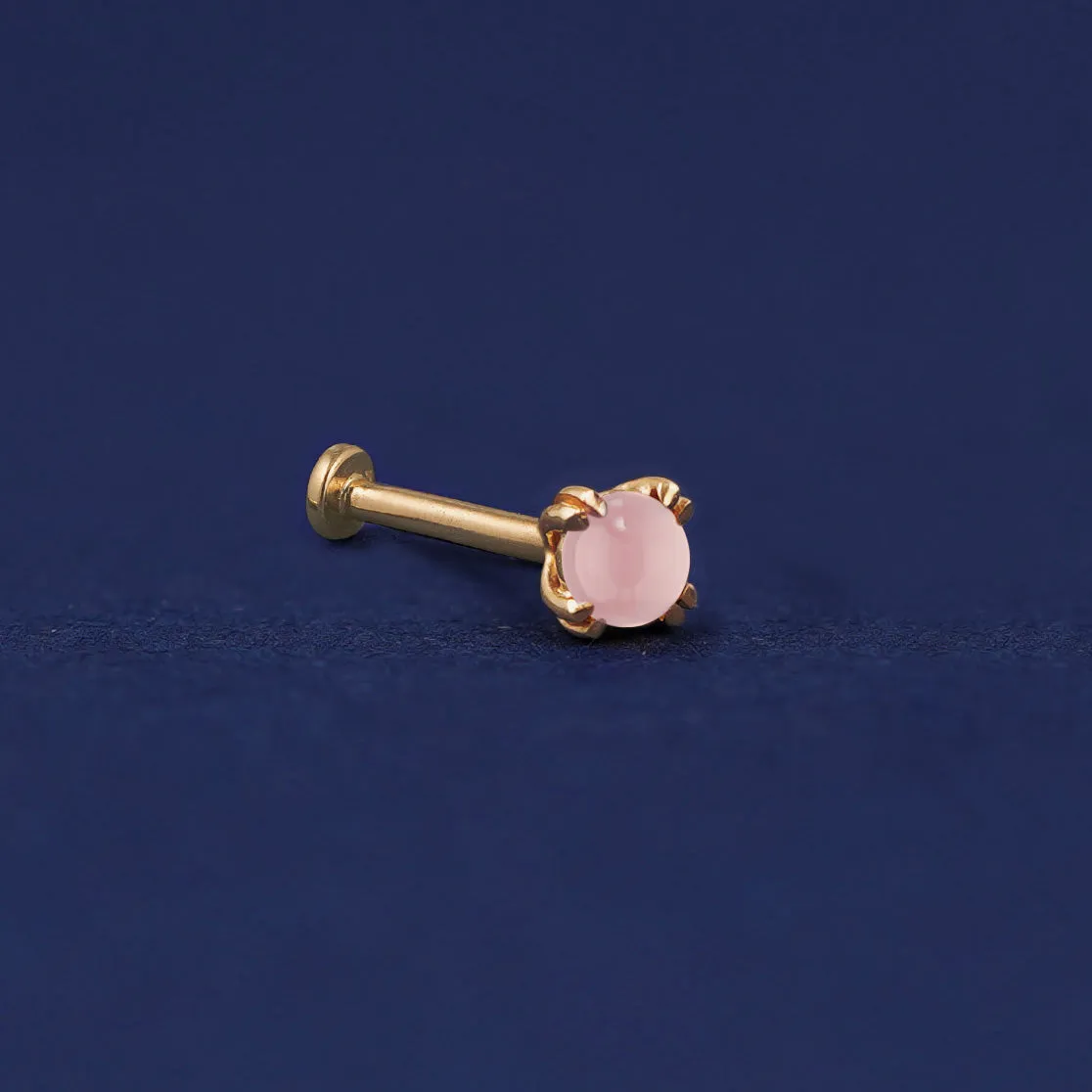 Rose Quartz Flatback Piercing