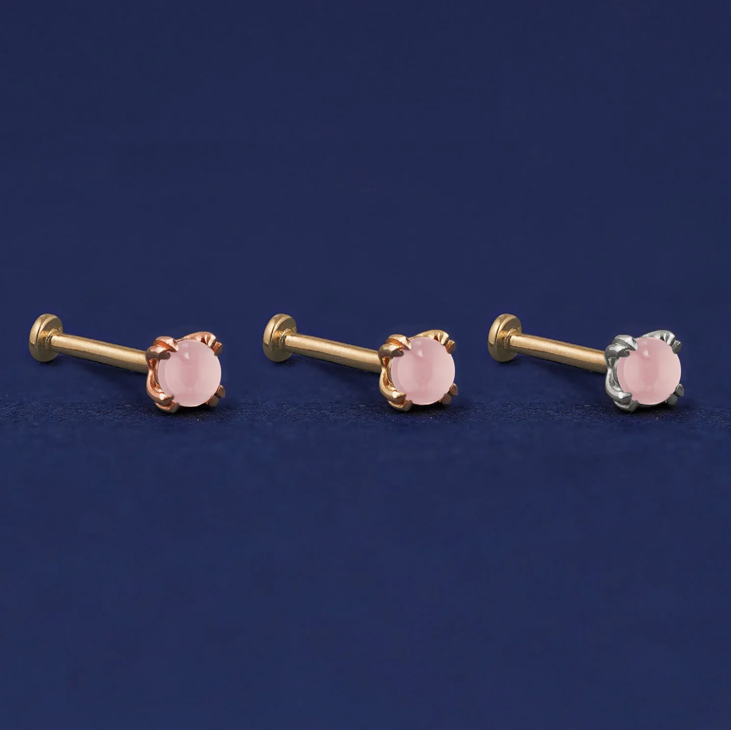 Rose Quartz Flatback Piercing