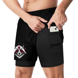 Ruby Raccoon -Logo Men Beach Shorts with 4 Pockets