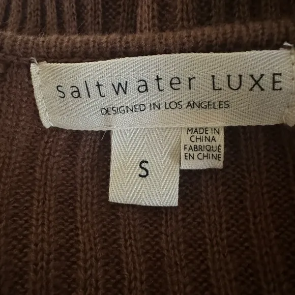 Saltwater Luxe Women Rickie Soft Sweater Spice Caramel Brown, Size  S