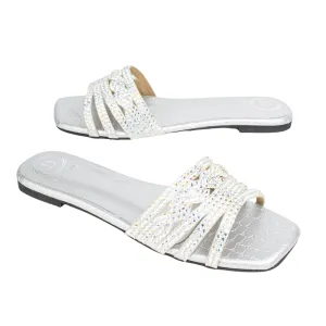 Salwa Flats S84F - Glitter Silver