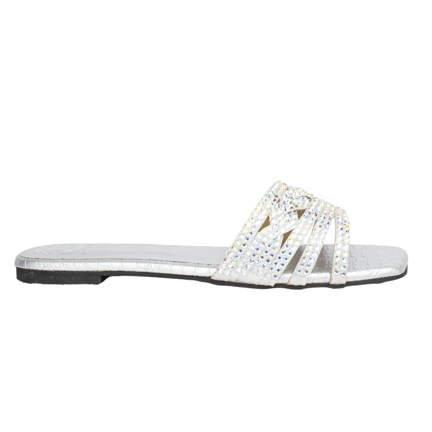 Salwa Flats S84F - Glitter Silver
