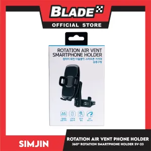 Simjin Rotation Air Vent Smartphone Holder SV-23 (Black) Universal Fit For Any Cars, Car Air Vent Mount Holder