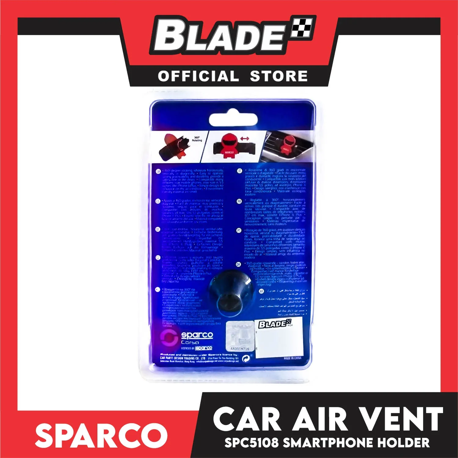 Sparco Corsa Air Vent Smartphone Holder SPC5108