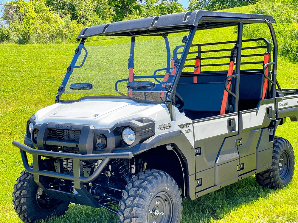 Spike Kawasaki Mule Pro-FXR Full Scratch Resistant  Windshield W/Dual Vents