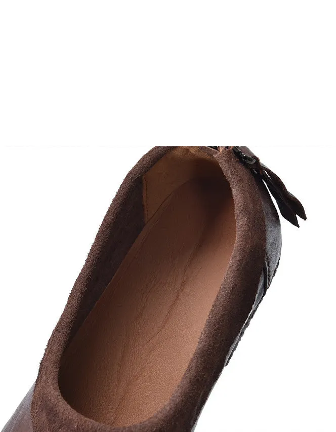 Spring Round Toe Soft Sole Retro Flat Boots