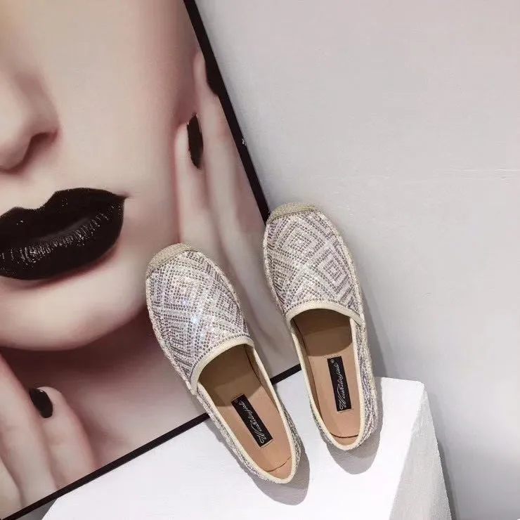 Square Embellishment Rope Flats