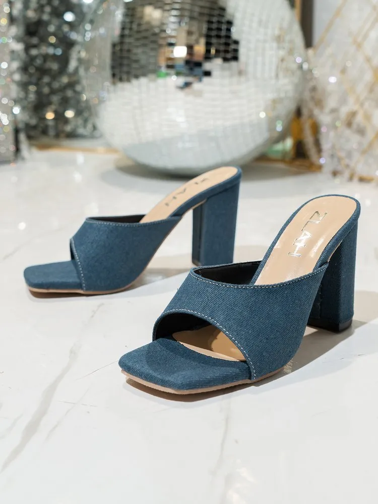 Square Toe High Heel Sandals