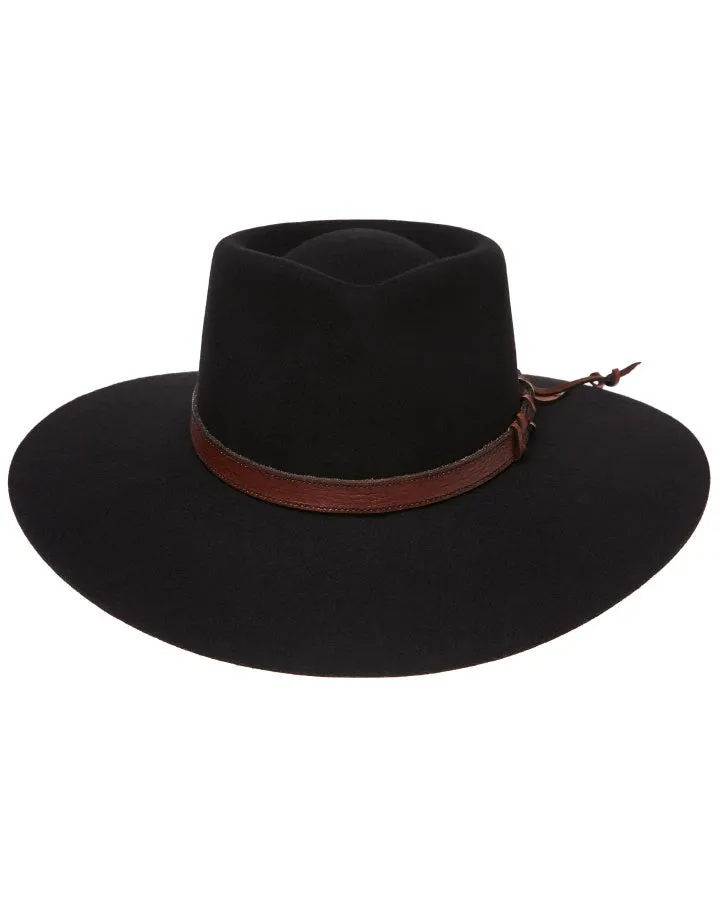 Statesman Big Australian Kids Wool Felt Hat Black
