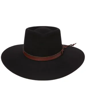 Statesman Big Australian Kids Wool Felt Hat Black