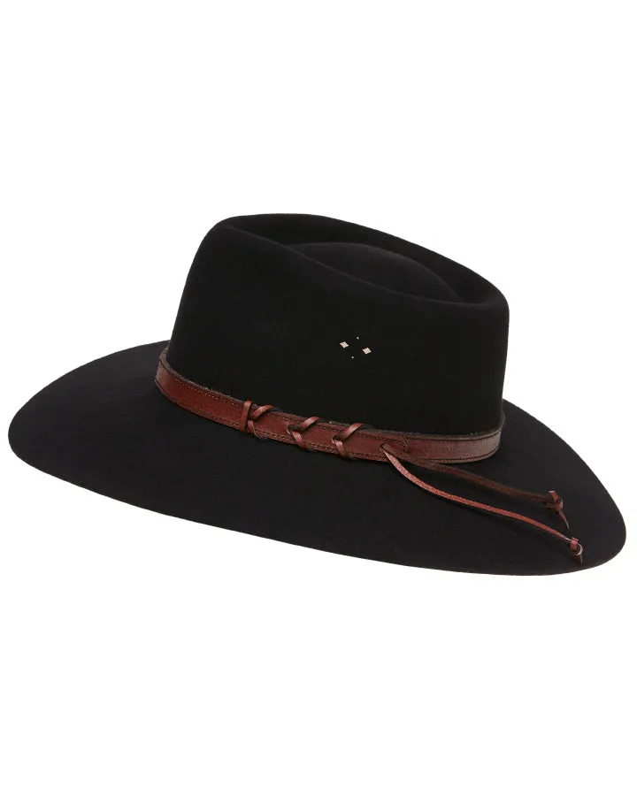 Statesman Big Australian Wool Felt Hat Black