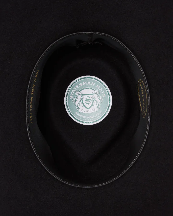 Statesman Big Australian Wool Felt Hat Black