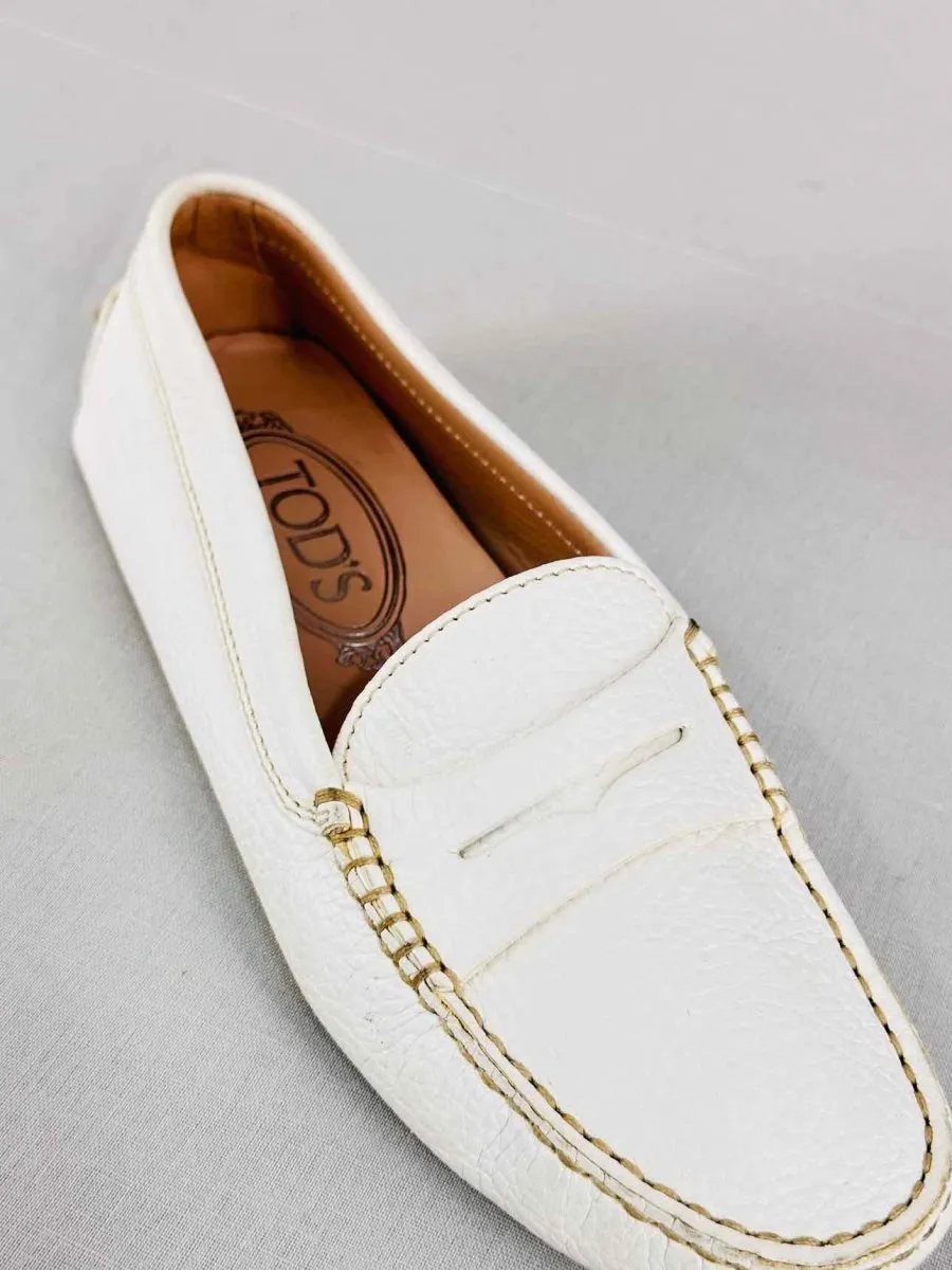 TOD'S Gommino White Loafers 35.5