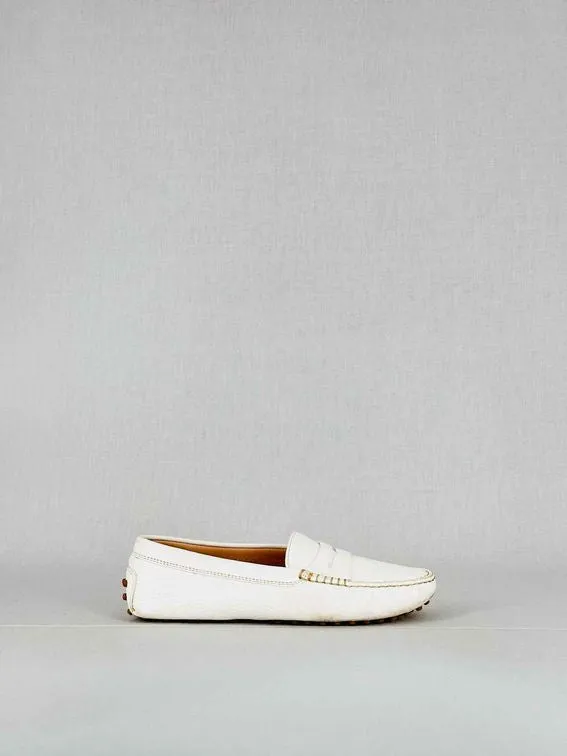 TOD'S Gommino White Loafers 35.5