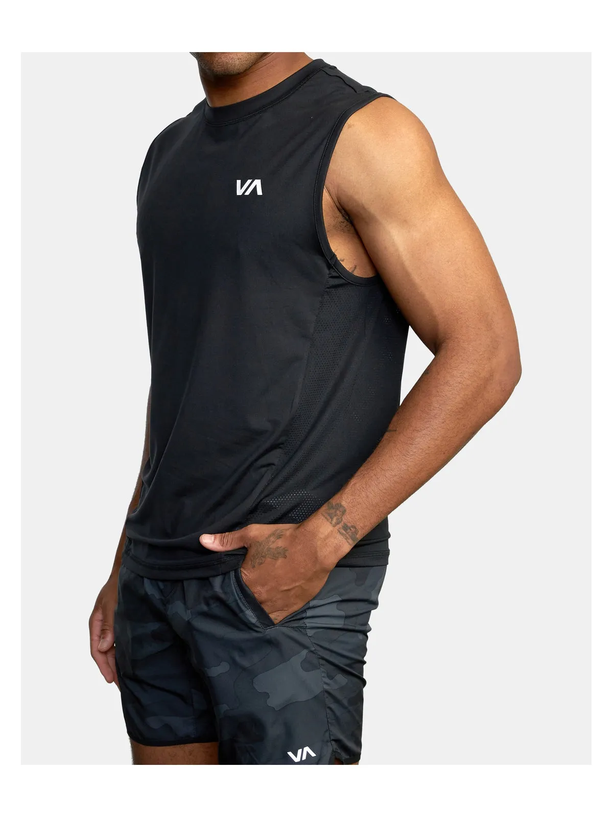 Top RVCA Sport Vent Muscle czarny