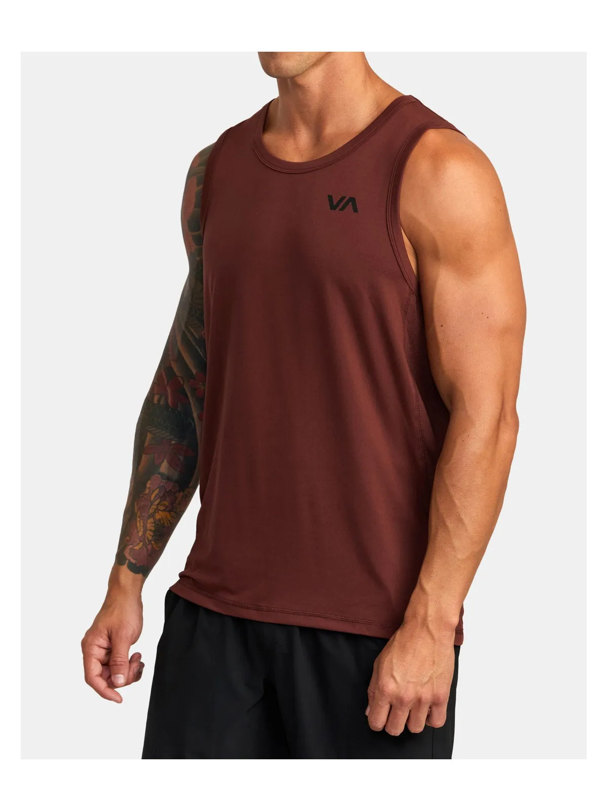 Top RVCA Sport Vent Sl brązowy
