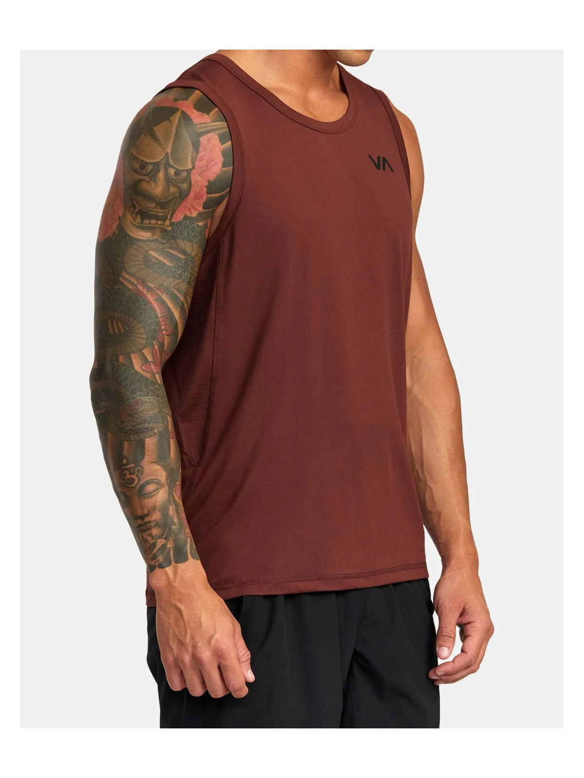 Top RVCA Sport Vent Sl brązowy