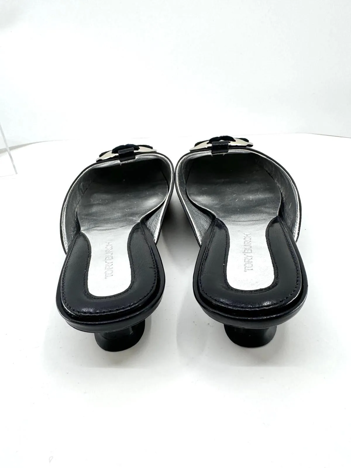 TORY BURCH PATOS LOGO KITTEN HEEL MULES