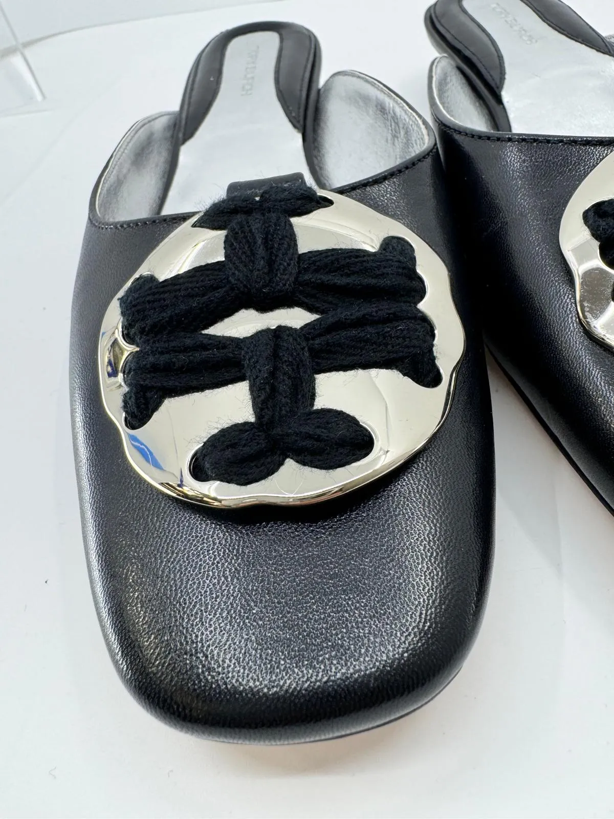 TORY BURCH PATOS LOGO KITTEN HEEL MULES