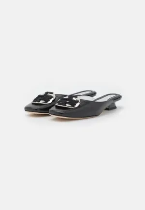TORY BURCH PATOS LOGO KITTEN HEEL MULES