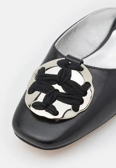 TORY BURCH PATOS LOGO KITTEN HEEL MULES