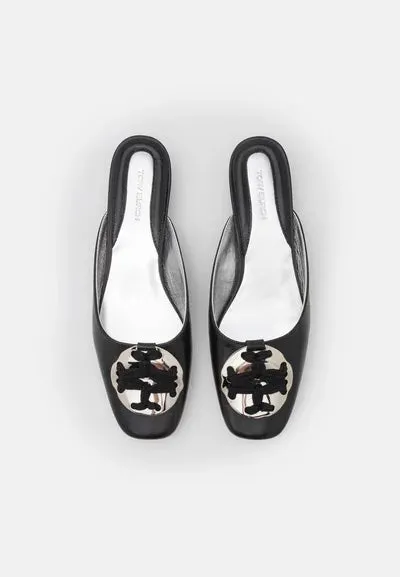 TORY BURCH PATOS LOGO KITTEN HEEL MULES