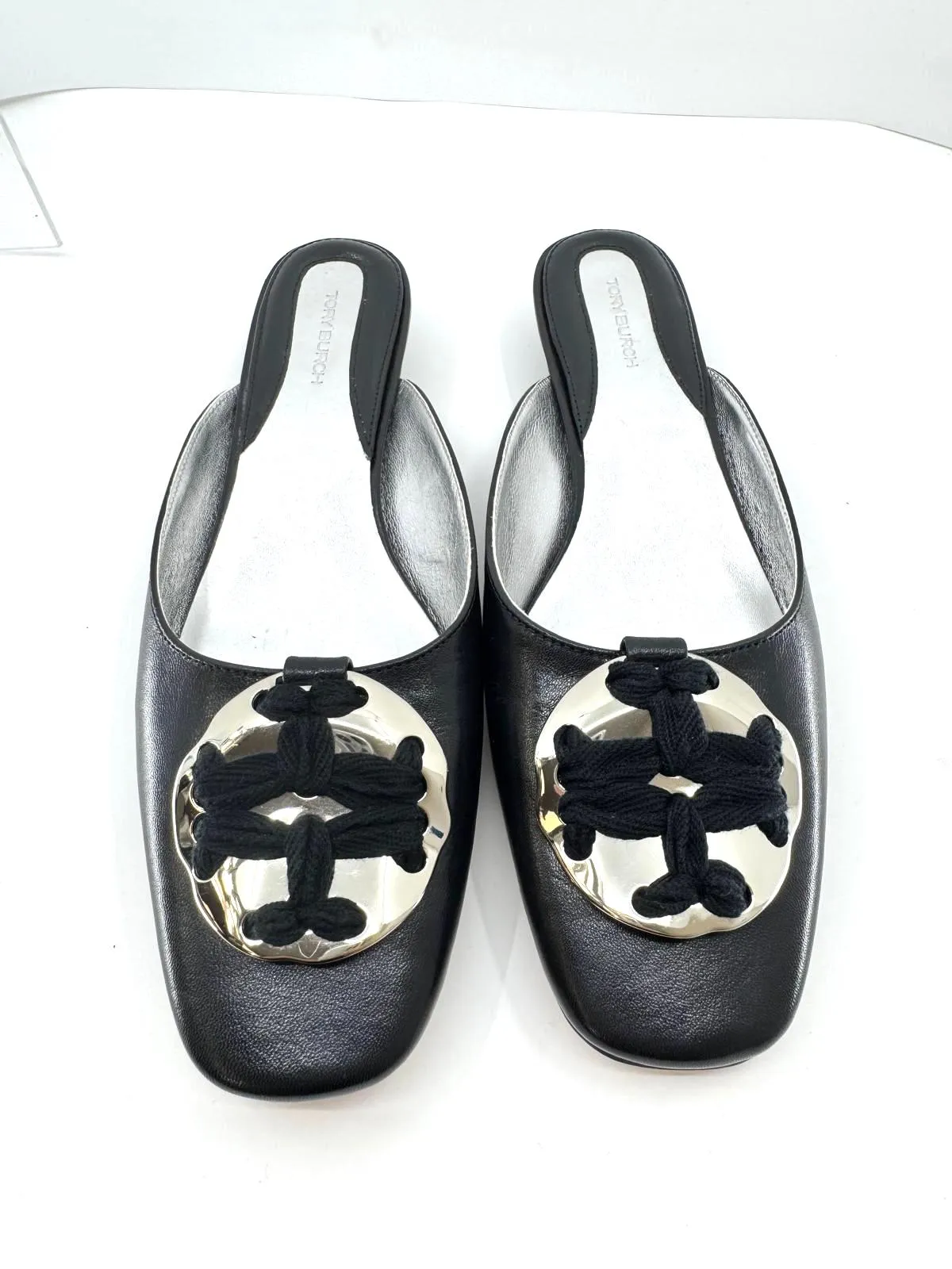 TORY BURCH PATOS LOGO KITTEN HEEL MULES