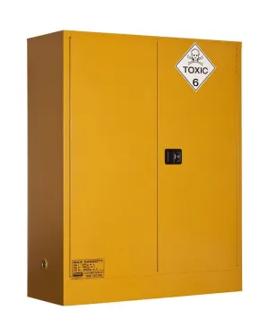 Toxic Substance Storage Cabinet 250L XL 2 Doors 3 Shelves - Yellow