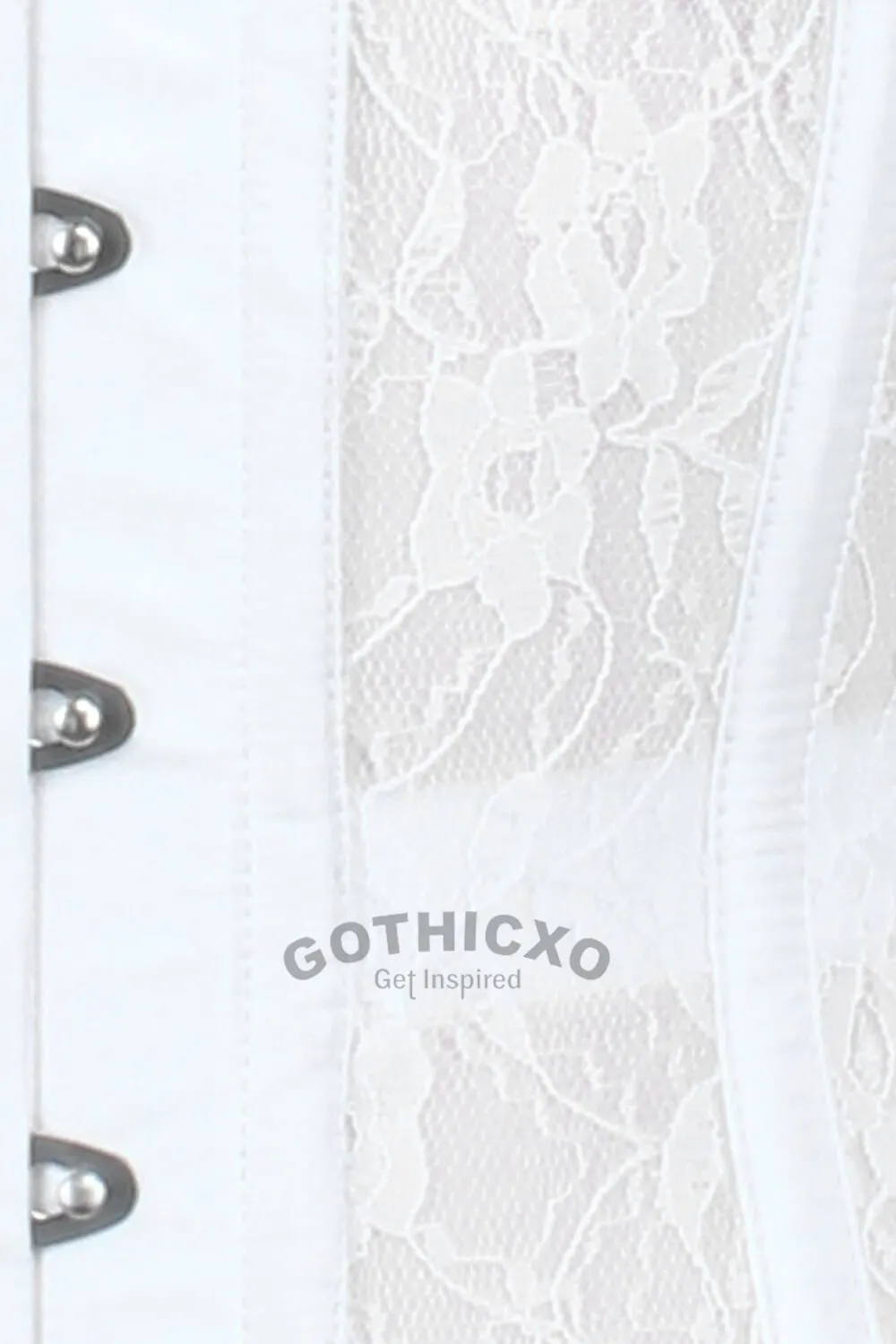 Underbust Custom Made White Mesh with Lace Long Corset