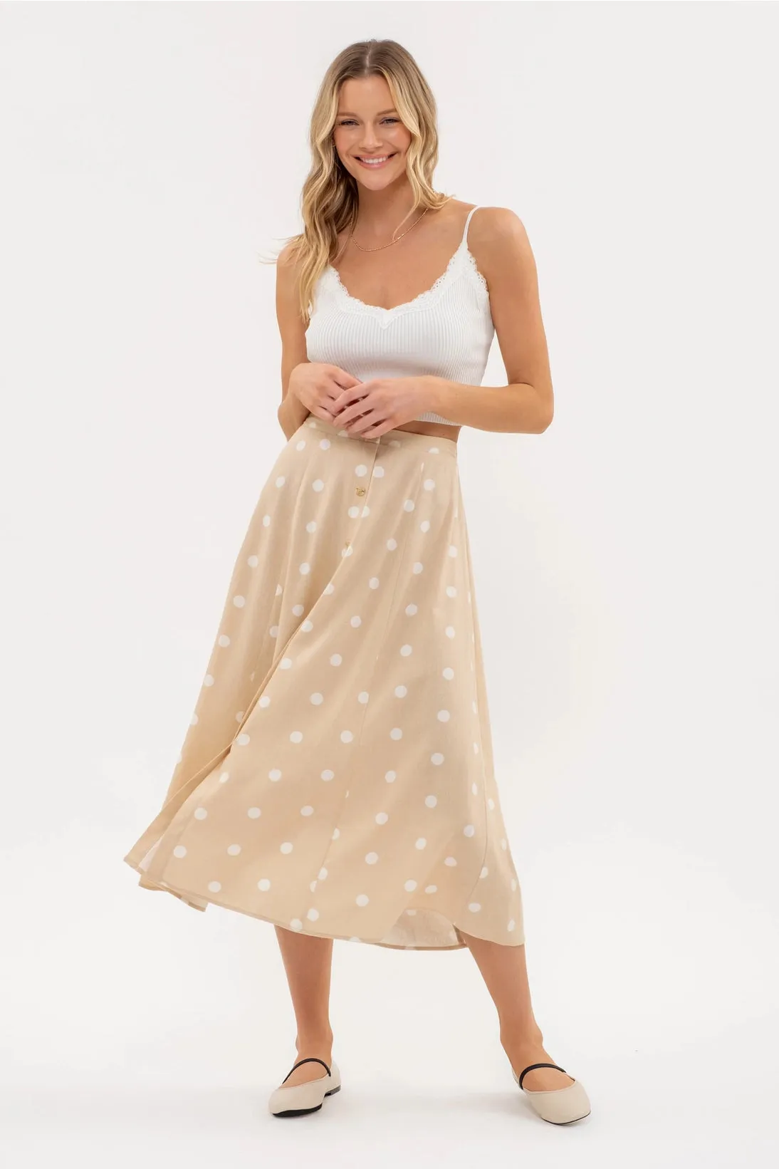 Vivian Polka Dot Midi Skirt