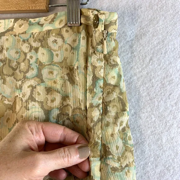 VTG Jones New York Women 100% Silk Maxi Skirt Sz 12 Y2K 90s Fairy Flowy Cottage