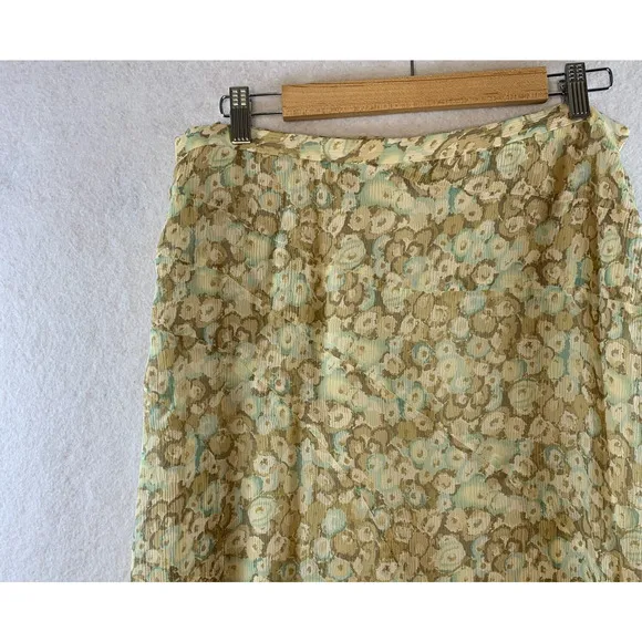 VTG Jones New York Women 100% Silk Maxi Skirt Sz 12 Y2K 90s Fairy Flowy Cottage