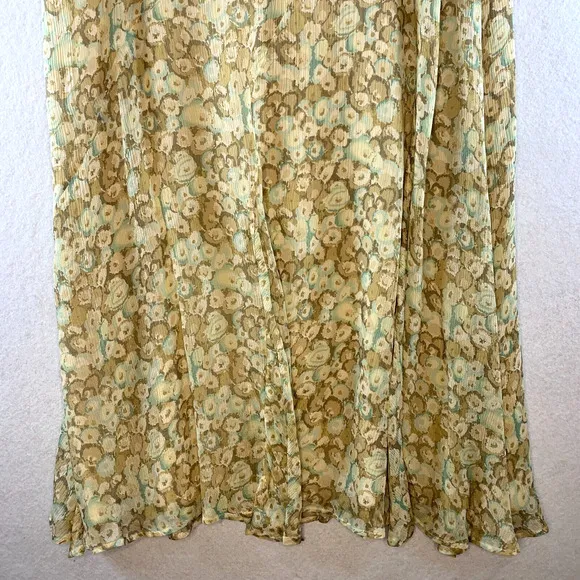 VTG Jones New York Women 100% Silk Maxi Skirt Sz 12 Y2K 90s Fairy Flowy Cottage
